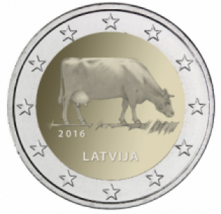 2 EURO 2016 Stamboek Koe UNC Letland